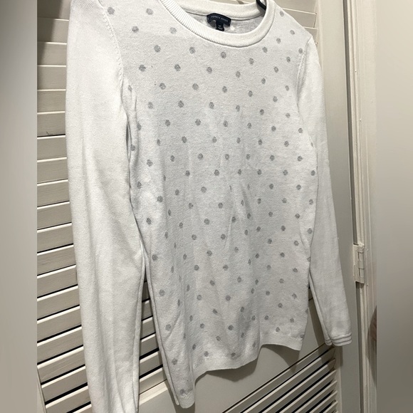 Tommy Hilfiger Womens Large Cream w/Gray Polka Dot Long Sleeve Sweater EUC - Picture 7 of 7